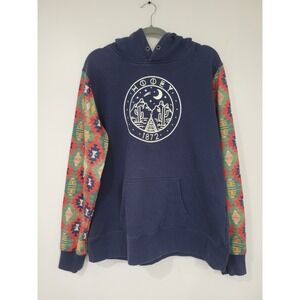 Hooey Blue Hoodie Aztec Sleeves Pullover 2XL